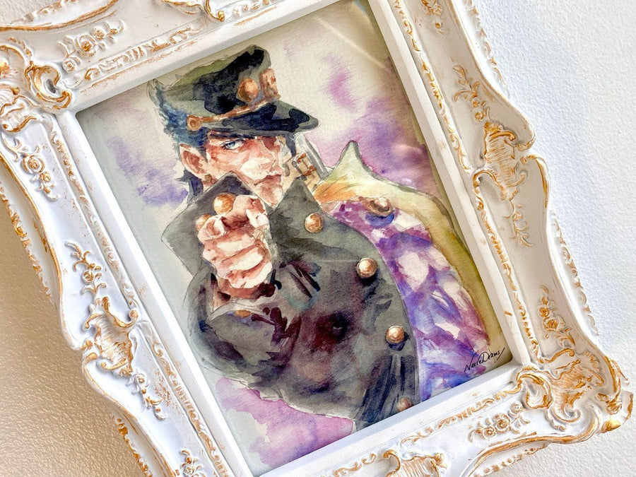 Jojo Jotaro S3 art print fanart, watercolor handpainted
