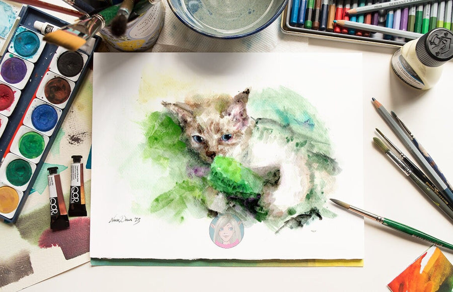 Custom Pet Portrait — Hand-Painted Watercolour