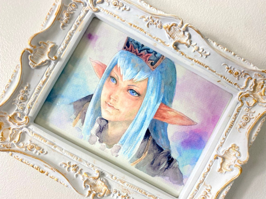 Prishe Final fantasy XI art print, watercolour handpainted