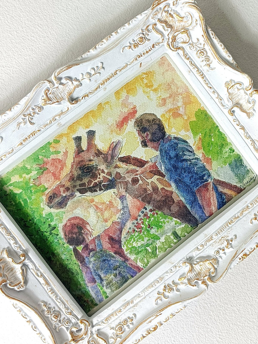 The last of us Ellie Joel Giraffe game art print watercolour