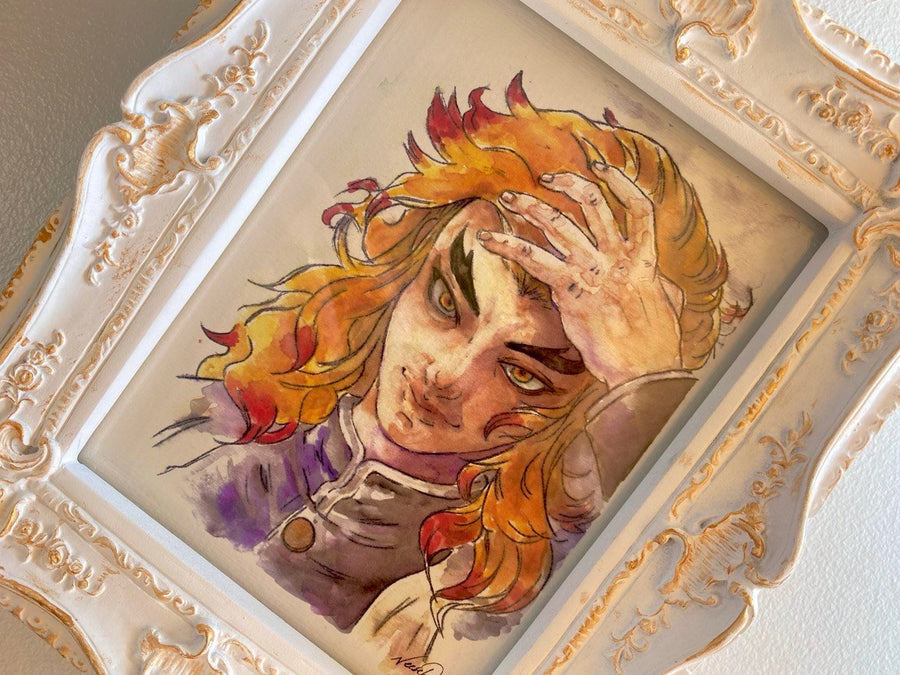 Rengoku art Print | Demon Slayer art  Anime Fan Art | watercolor handpainted