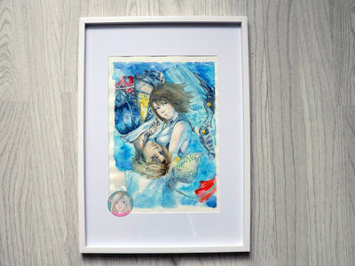 ORIGINAL PAINTING Tidus and Yuna watercolour