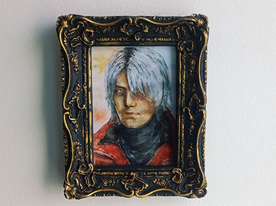 Handmade Dante Watercolour Portrait Print | Devil May Cry Fan Art | A5 A4 A3 Sizes