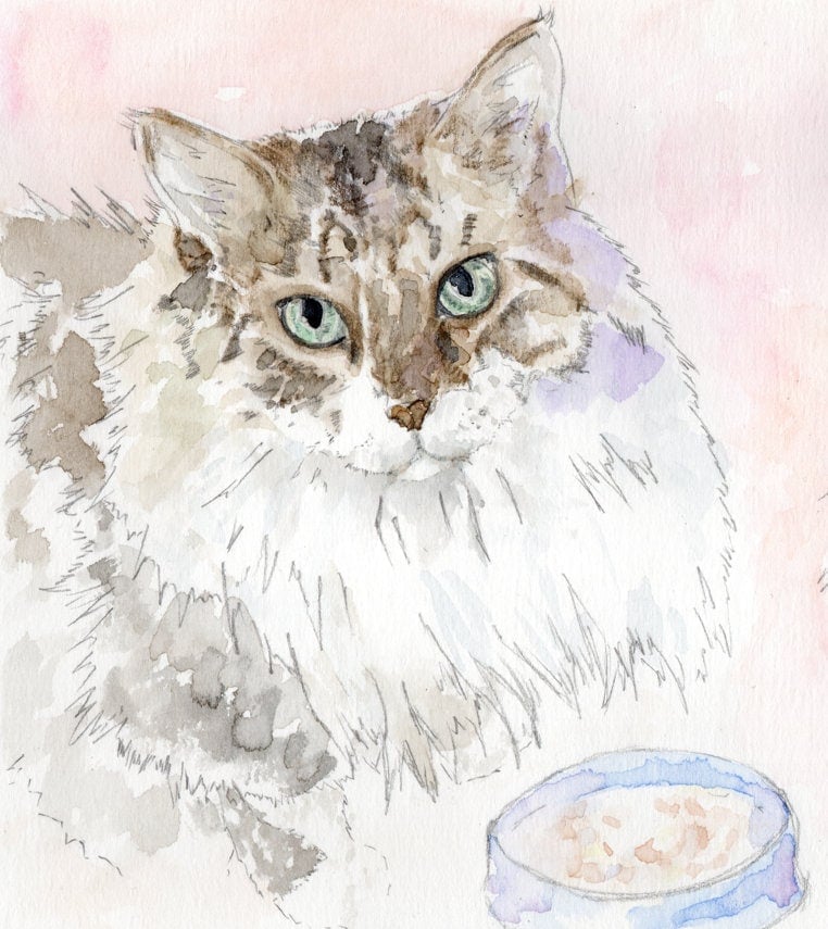 Custom Pet Portrait — Hand-Painted Watercolour