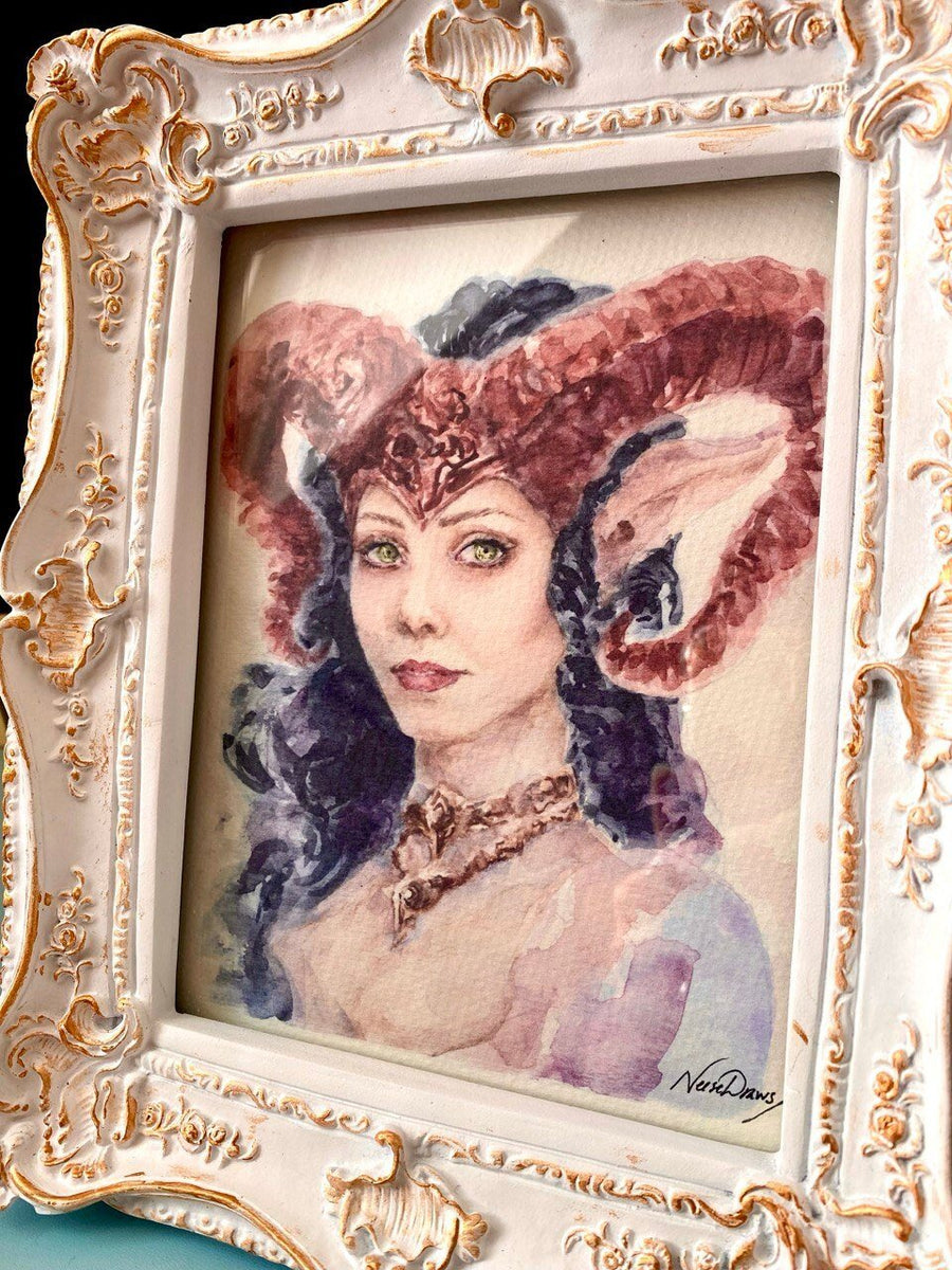 Red Witch art print Tiefling