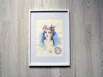 ORIGINAL PAINTING Edea FFVIII watercolour portrait