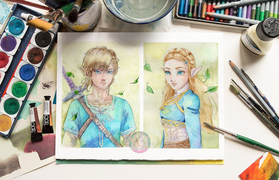 Zelda and link art prints
