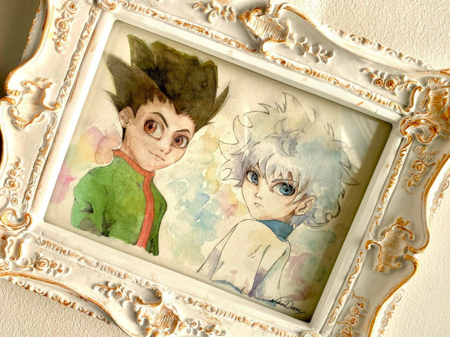 Gon and Killua Hunter x Hunter art print Fanart watercolor handpainted