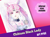 ORIGINAL PAINTING Chibiusa Black Lady