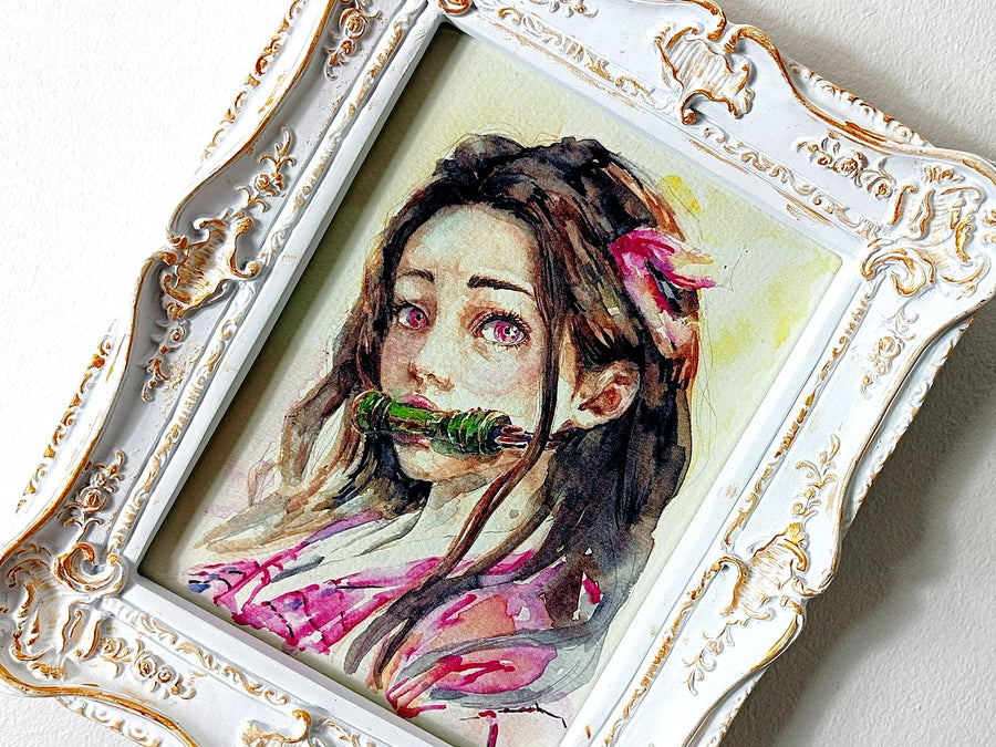 Handmade Nezuko Kamado Watercolor art Print | Demon Slayer art  Anime Fan Art | A5 A4 A3 Sizes