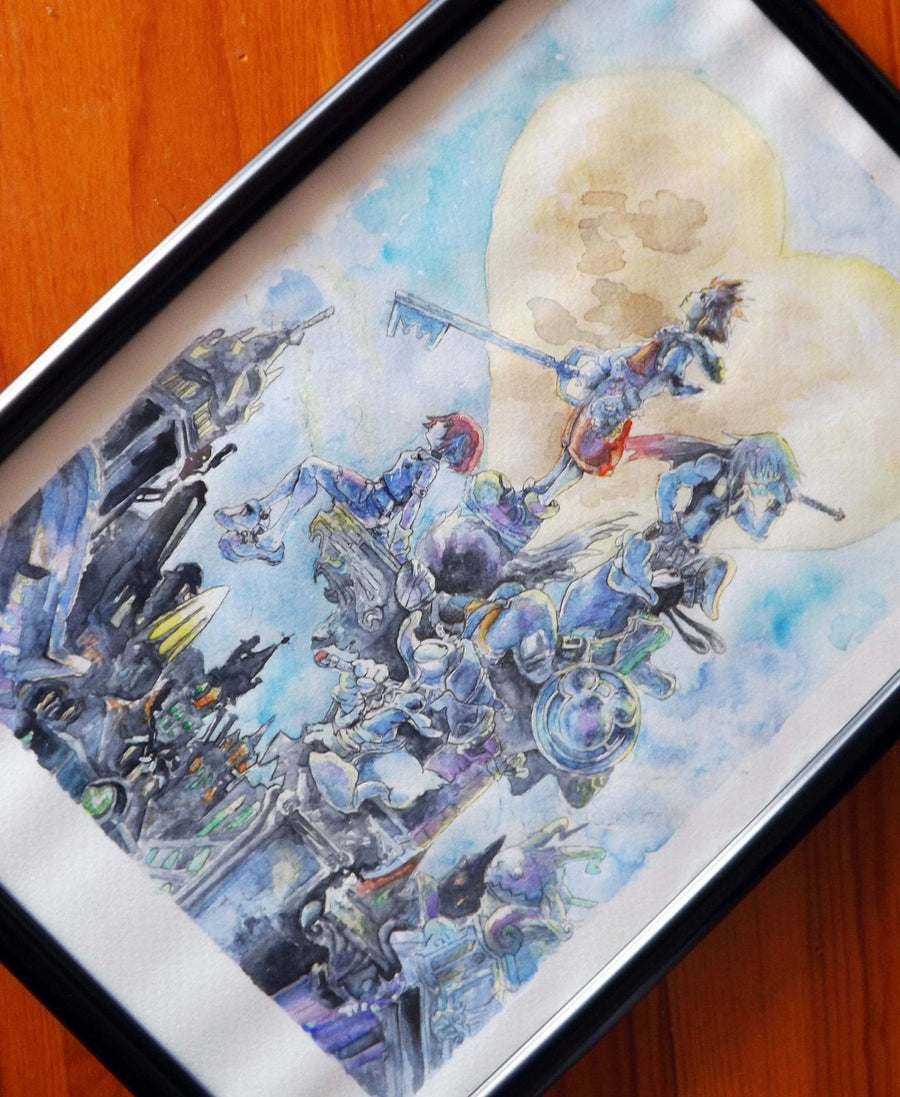 Reino Corazones art print watercolor handpainted. KH fanart