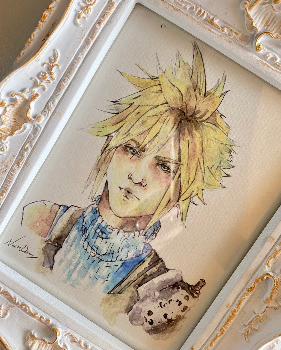 FF7 Cloud Watercolor art print A5/ A4 / A3 fantasia final