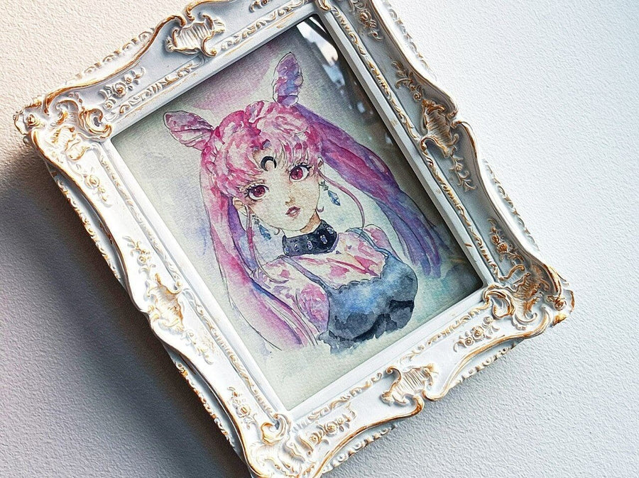 Chibiusa Black Lady / Wicked Lady Art print watercolour handmade fanart