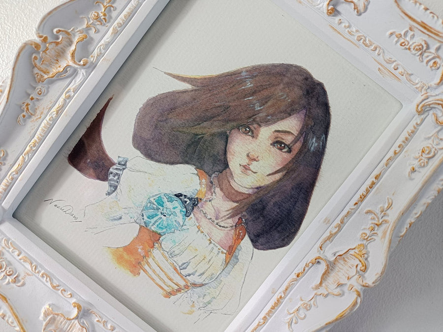 Handmade watercolour Princess Garnet FF9 art print - gamer gift - fantasia final illustration