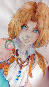 ORIGINAL PAINTING Zidane  watercolour portrait