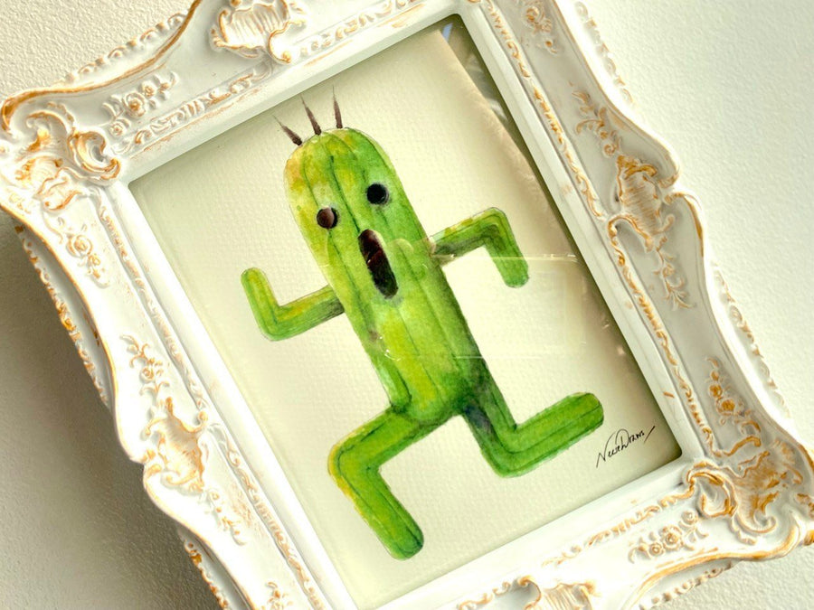 Cactuar Fantasia Final art print FF watercolor handpainted