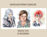 Custom Watercolour Portrait — Realistic &amp; Semi-Realistic Commission