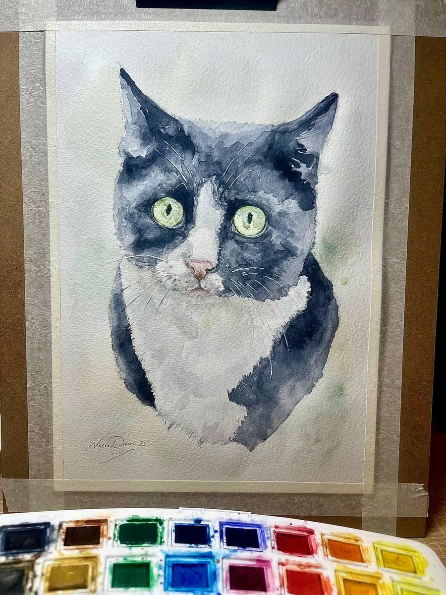 Custom Pet Portrait — Hand-Painted Watercolour