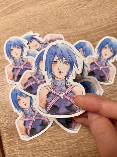 Aqua Reino Corazones Sticker