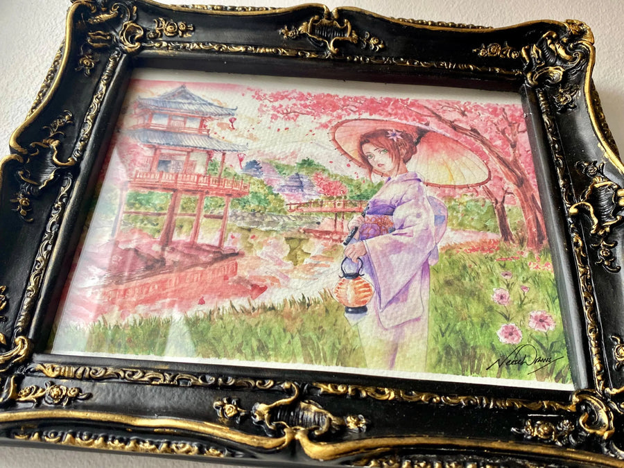 ORIGINAL PAINTING Maiko at Sunset