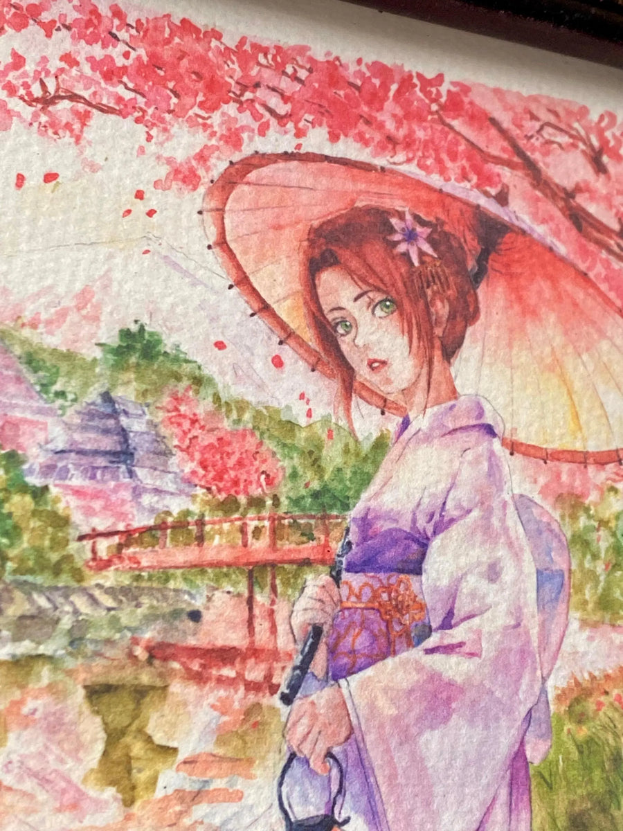 ORIGINAL PAINTING Maiko at Sunset