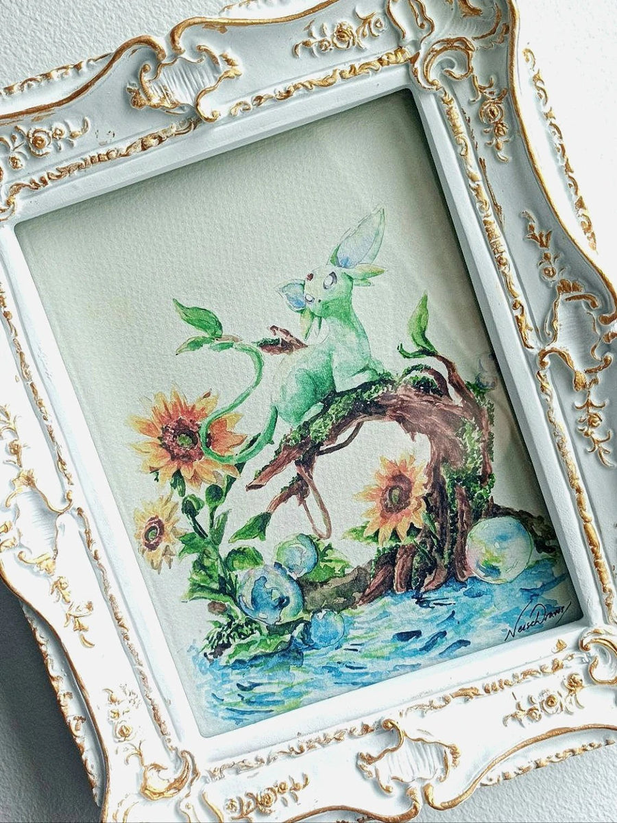 Espeon Pokemon Watercolor Print, from original handpainted watercolour art