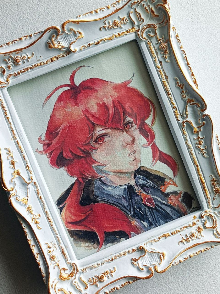 Diluc watercolour portrait print