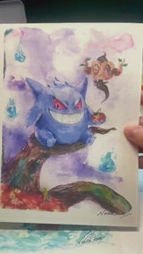 Purple Ghost Pocket monster art print